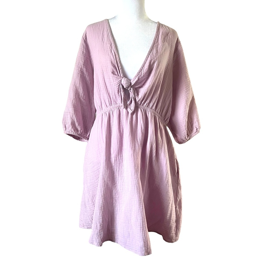 Women’s COTTON-ON Lilac Bow Tie with Keyhole Front Dress. Size 14. NWT